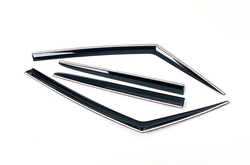 AUTO CLOVER AUTOCLOVER Tape-On Rain Guards Window Visors 4 Pcs Set for Jeep Renegade 2015 2016 2017 2018 2019 2020 2021 2022 2023 2024 2025 / Window Deflectors, Out-Channel Vent Shades (Smoked) - Image 2